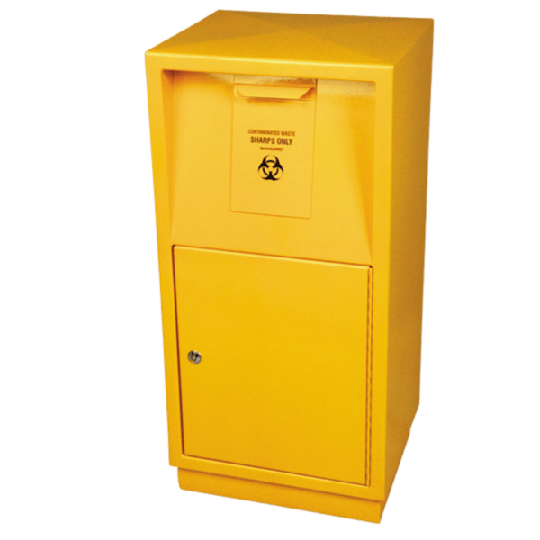 Sharps Container 23L – Steel Medical Sharps Disposal Bin with Inserts