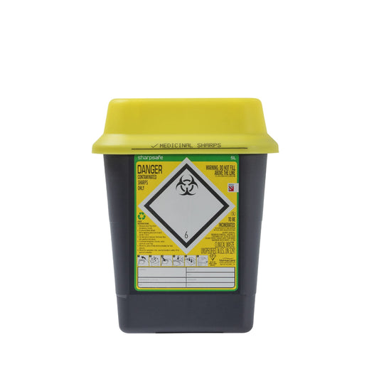 Sharpsafe 5 Litre Sharps Container with Dual Protect Pro
