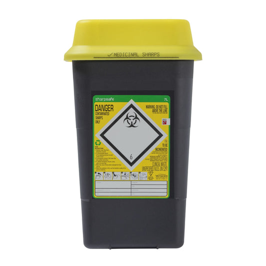 Sharpsafe 7 Litre Sharps Container with Dual Protect Pro
