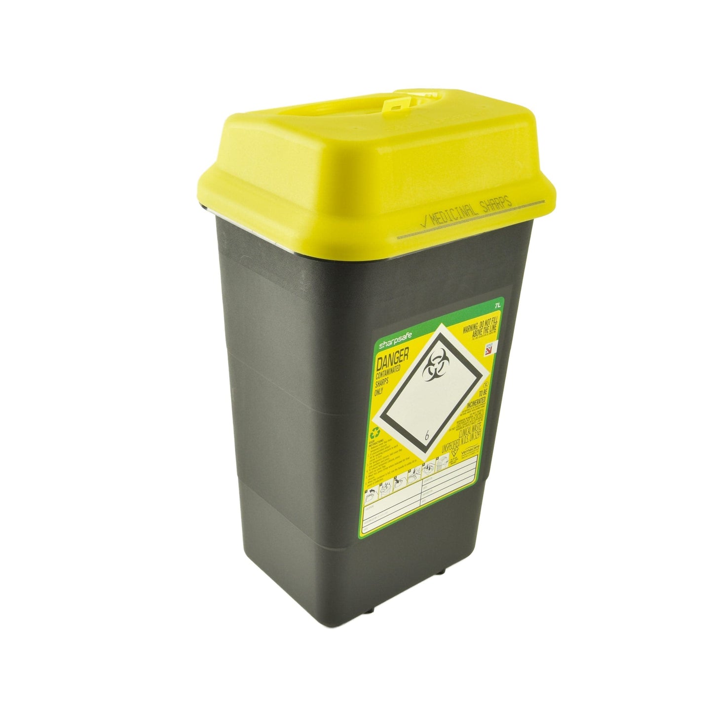 Sharpsafe 7 Litre Sharps Container with Dual Protect Pro