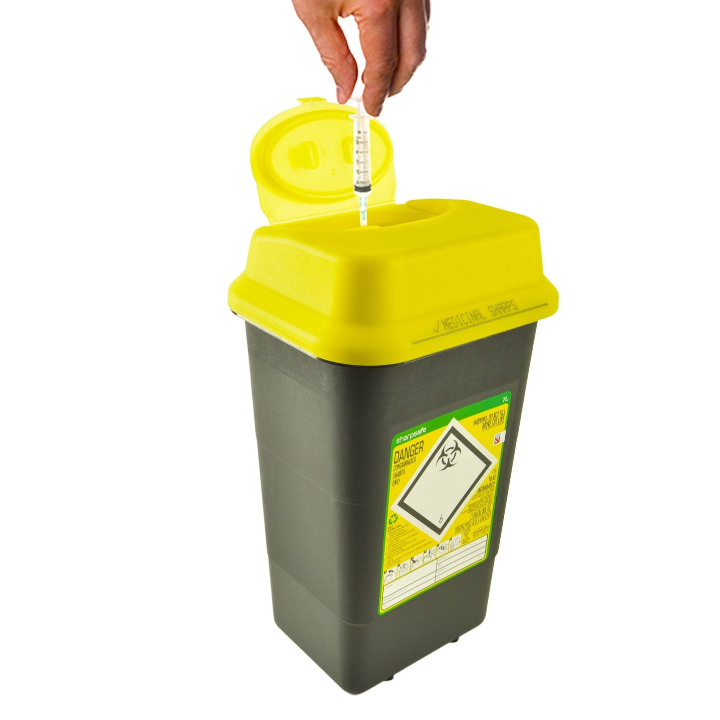 Sharpsafe 7 Litre Sharps Container with Dual Protect Pro