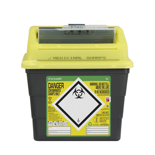 Sharpsafe 9 Litre Sharps Container with Protective Access