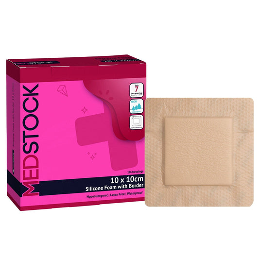 Silicone Foam Dressing with Border 10cm x 10cm