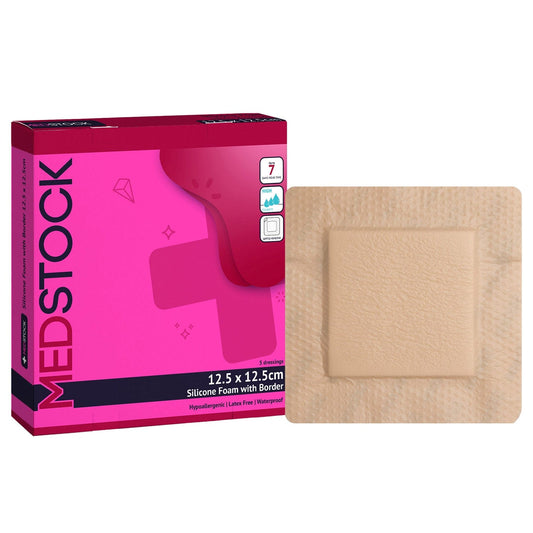 Silicone Foam Dressing with Border 12.5cm x 12.5cm