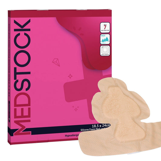 Silicone Foam Heel and Joint Dressing with Border 18.5cm x 24cm