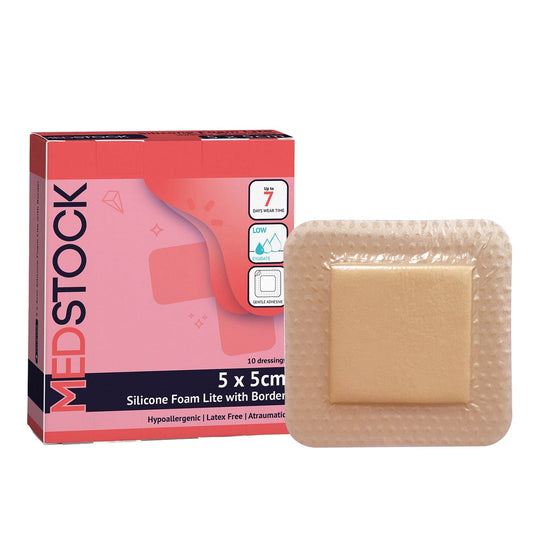 Silicone Foam Lite Dressing with Border 5cm x 5cm