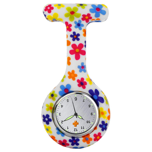 Medshop Fob Watches Silicone Nursing FOB Watch Flowers