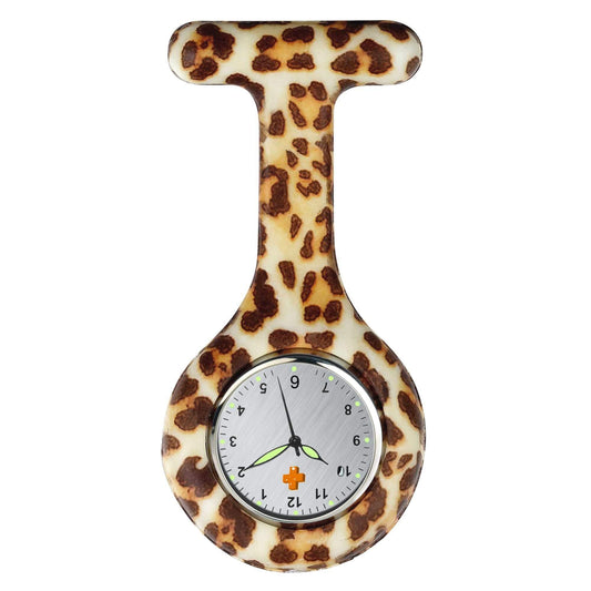 Medshop Fob Watches Silicone Nursing FOB Watch Leopard
