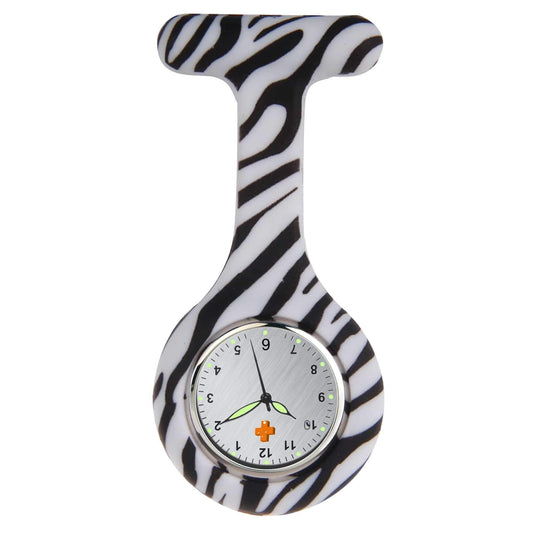 Medshop Fob Watches Silicone Nursing FOB Watch Zebra
