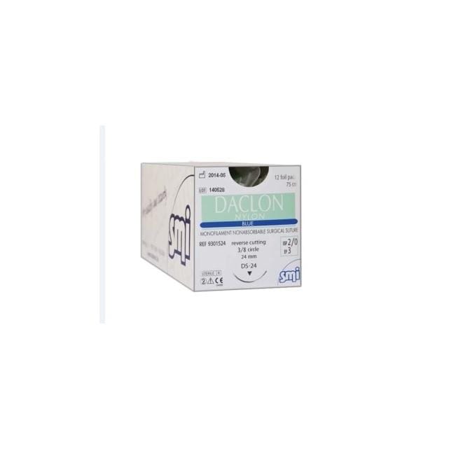 SMI Suture DACLON3/0RC3/8CircDS19mm45cmBlue
