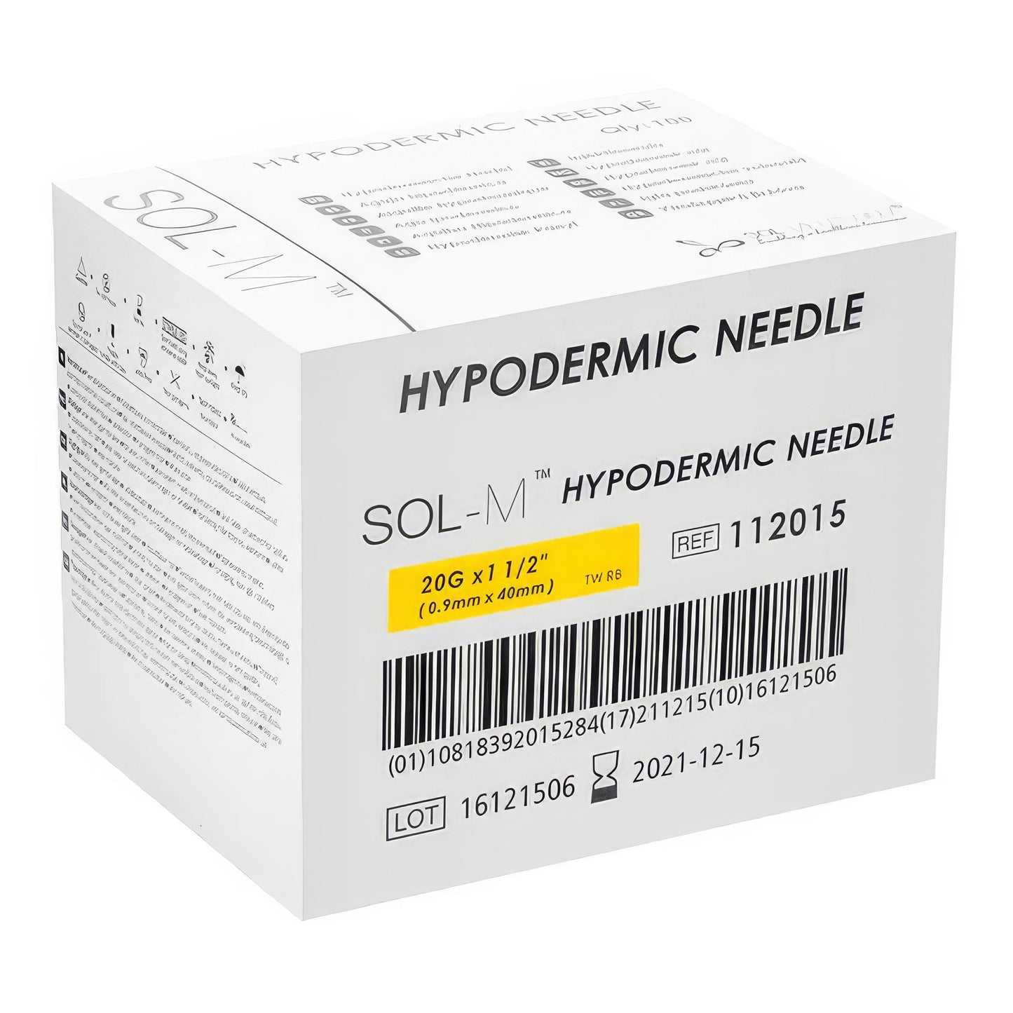 Sol-Millennium Hypodermic Needles Sol-M Hypodermic Needle 20G 38mm