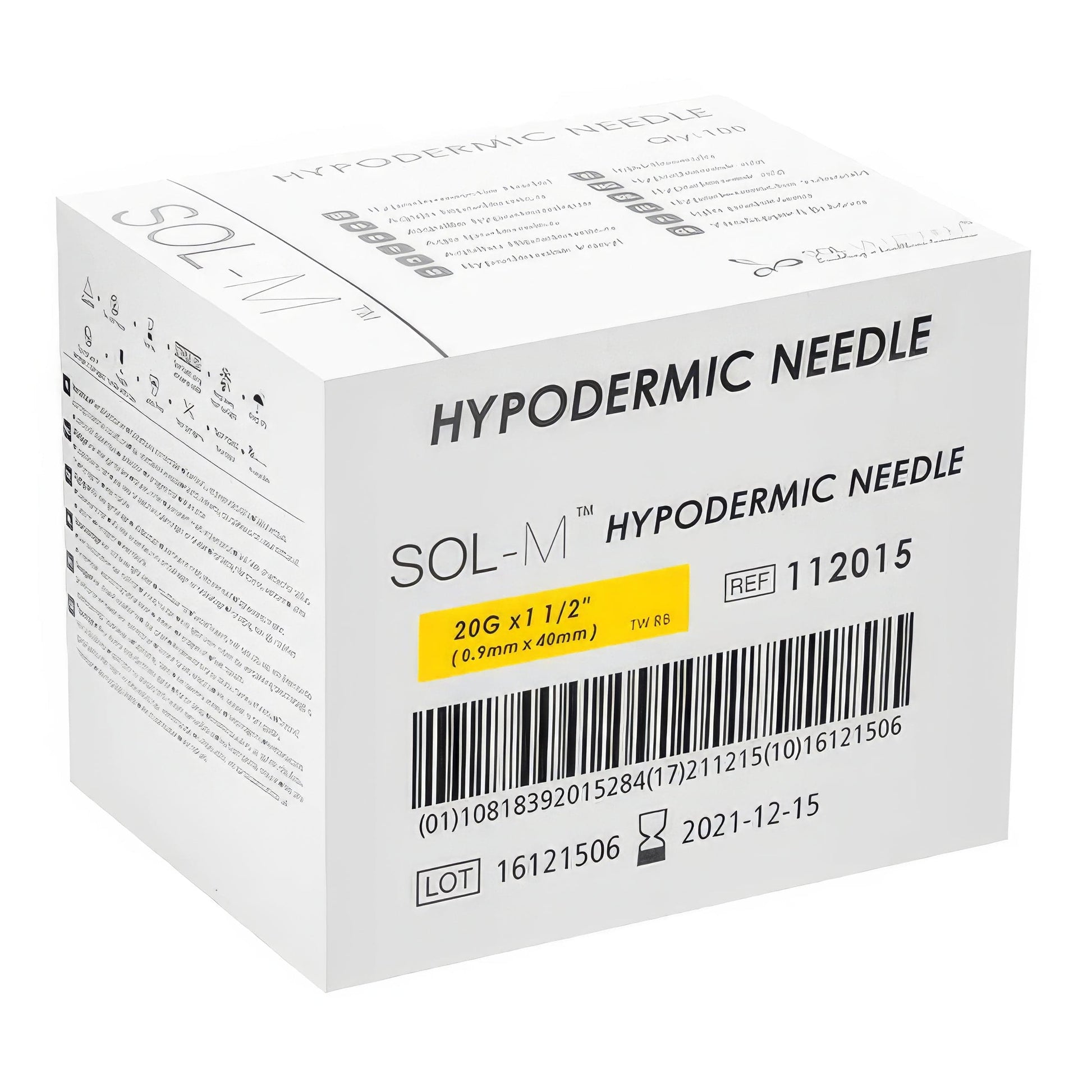 Sol-Millennium Hypodermic Needles Sol-M Hypodermic Needle 20G 38mm