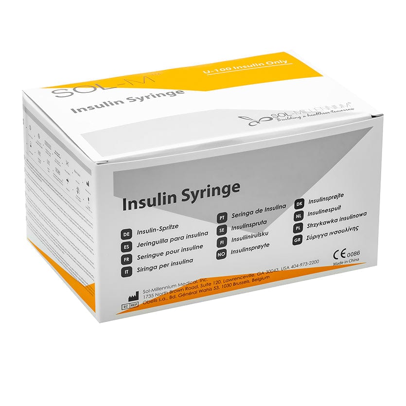 Sol-Millennium Insulin Syringes SOL-M Insulin Syringe With Fixed Needle 0.3ml, 29G 12.5mm