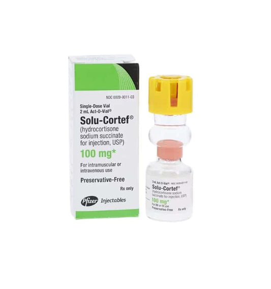 Pfizer Corticosteroids Solu Cortef 100mg 2ml AOV P/Fr (Hydrocortisone Sodium Succinate 100mg Pfs)