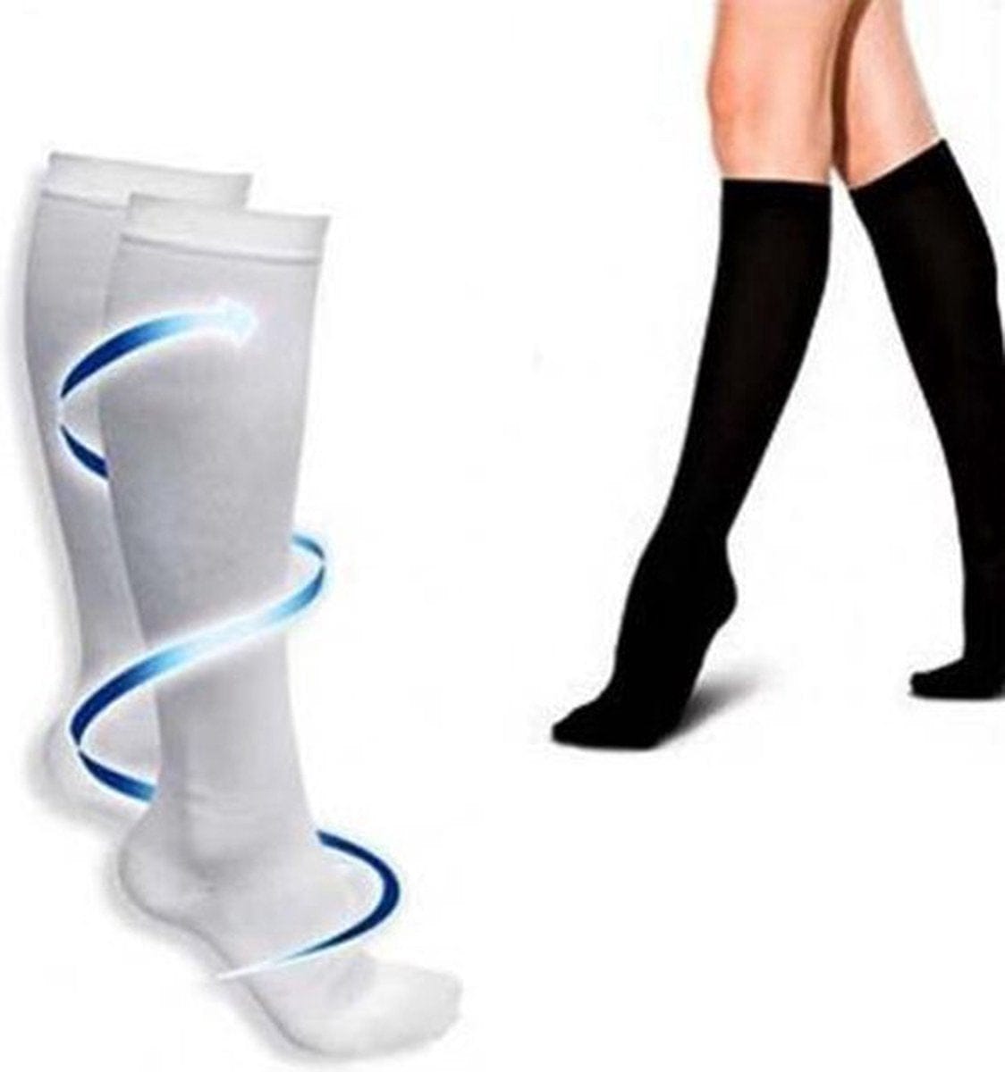 Sports Socks | Jogging | Walking | Compression Socks | Compression Socks | Support Socks | Airplane Socks | White IL/XL | Size 41-47
