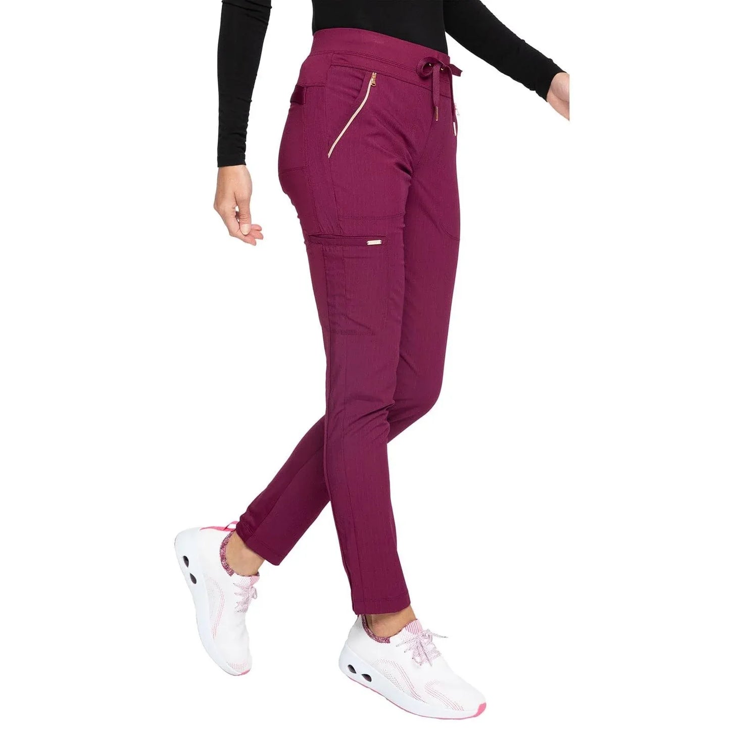 Statement By Cherokee Scrub Pants Wine / XXS Statement by Cherokee Scrubs Tapered Leg Pant