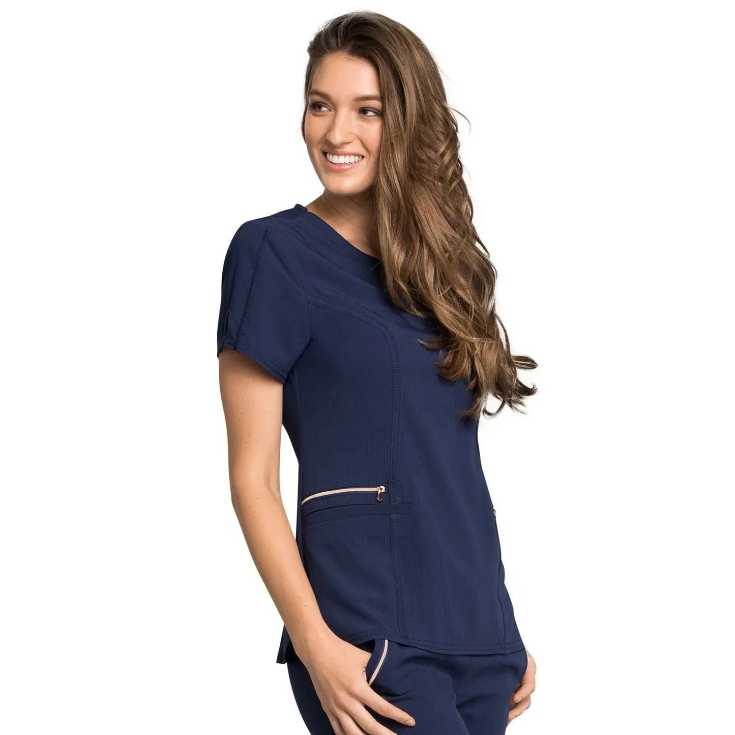 Statement By Cherokee Scrub Tops Statement by Cherokee Scrubs Ribbed V-Neck Top