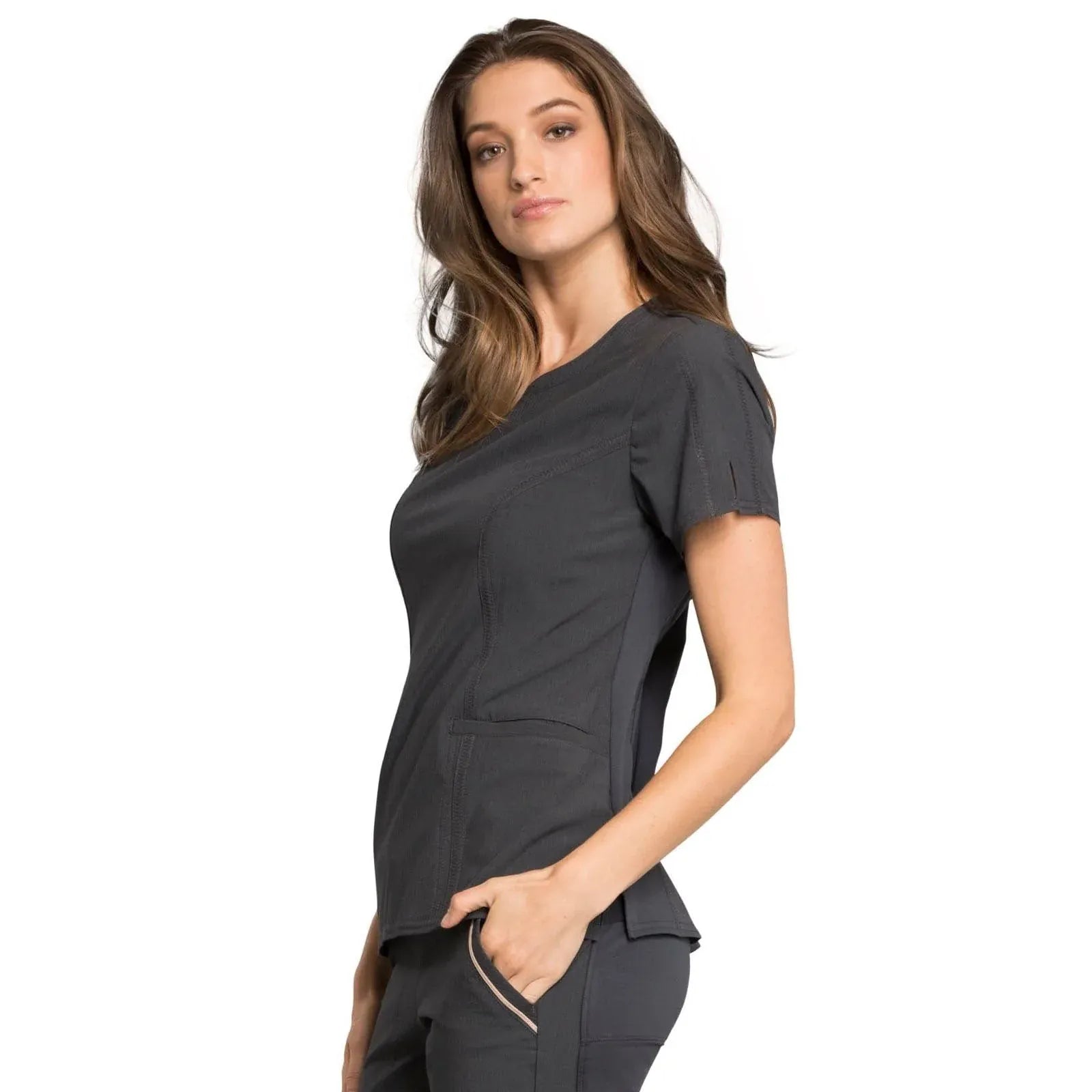 Statement By Cherokee Scrub Tops Statement by Cherokee Scrubs Ribbed V-Neck Top