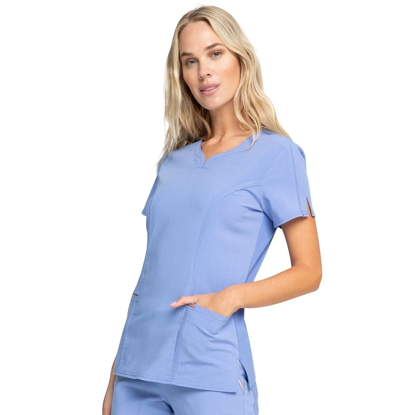 Statement By Cherokee Scrub Tops Ciel / XXS Statement by Cherokee Scrubs Ribbed V-Neck Top