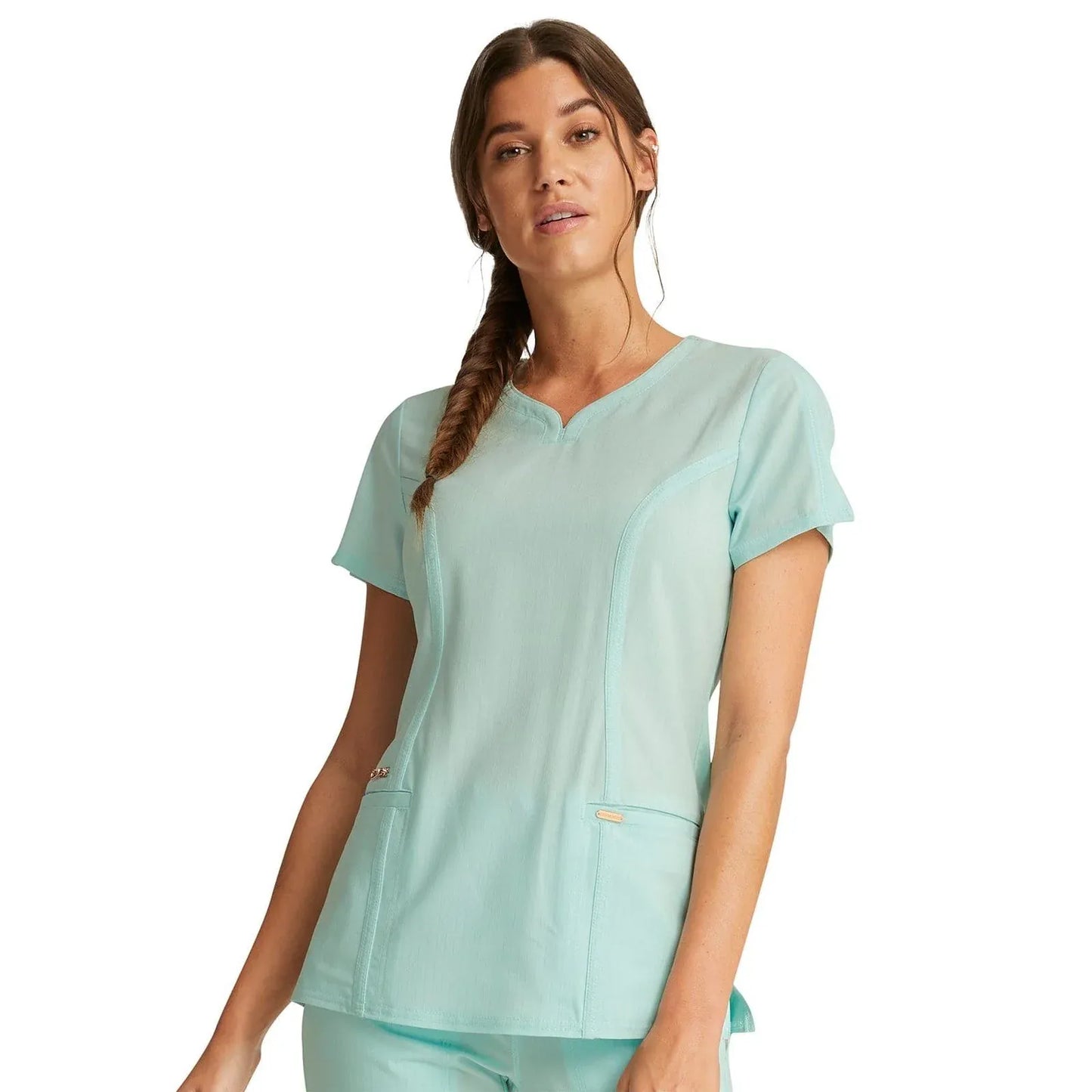 Statement By Cherokee Scrub Tops Statement by Cherokee Scrubs Ribbed V-Neck Top