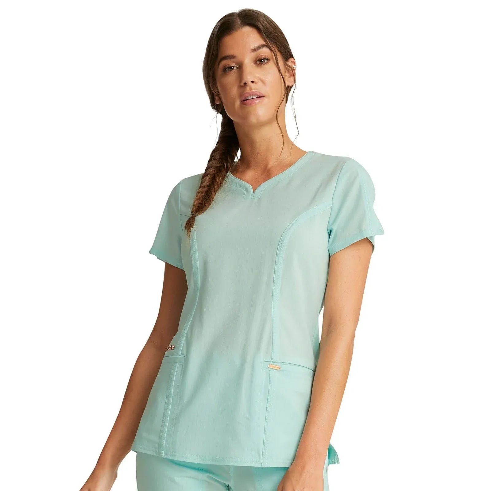 Statement By Cherokee Scrub Tops Statement by Cherokee Scrubs Ribbed V-Neck Top