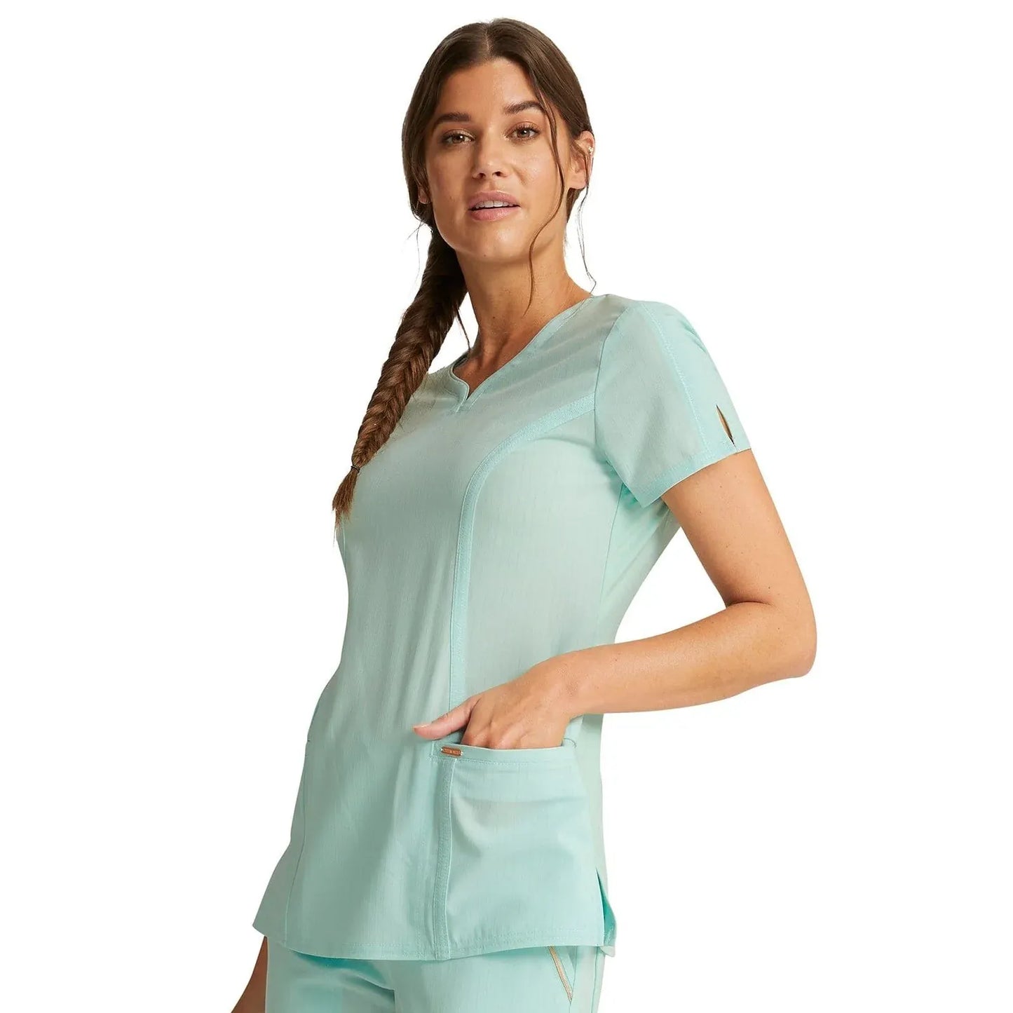 Statement By Cherokee Scrub Tops Statement by Cherokee Scrubs Ribbed V-Neck Top