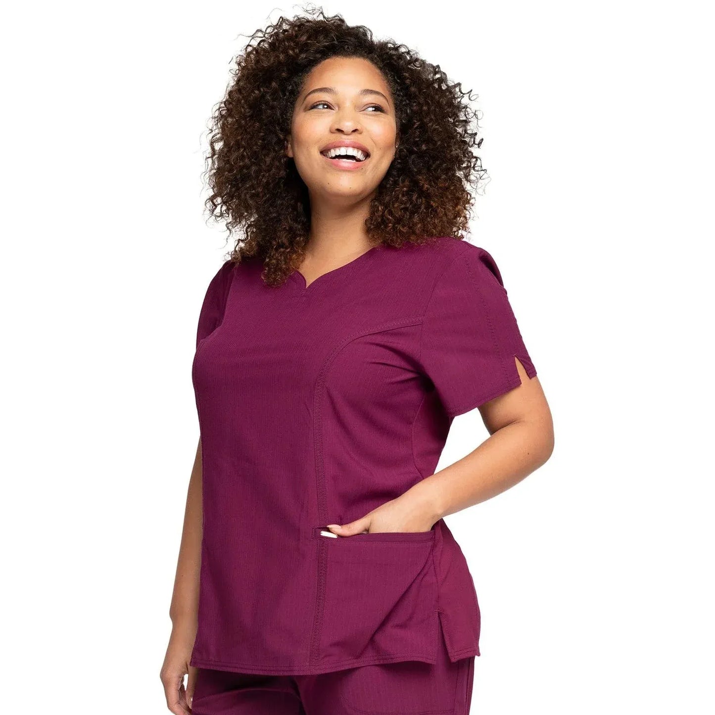 Statement By Cherokee Scrub Tops Statement by Cherokee Scrubs Ribbed V-Neck Top
