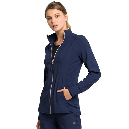 Statement By Cherokee Scrub Jacket Navy / XXS Statement by Cherokee Scrubs Zip Front Jacket