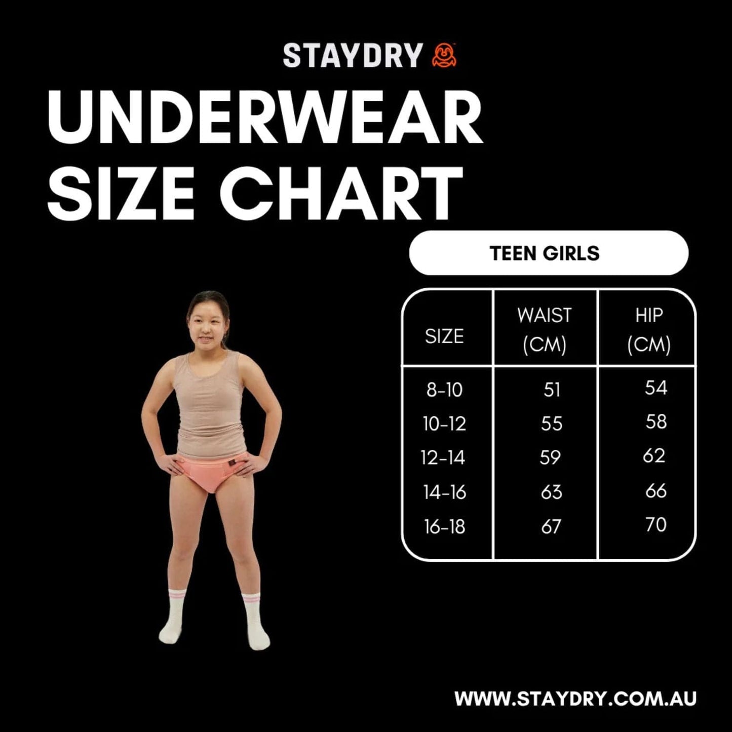 Staydry Teen Undies Girl