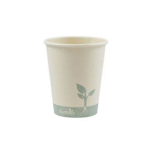 Sustain Disposable Food Packaging Carton of 1000 Sustain Bamboo Hot Cup Single Wall 6oz