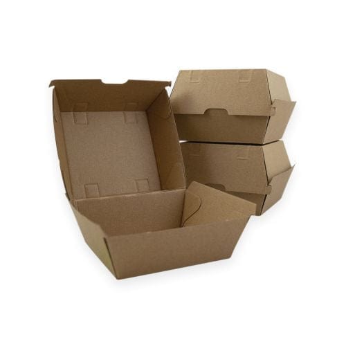 Sustain Disposable Food Packaging Carton of 250 Sustain Burger Box Brown