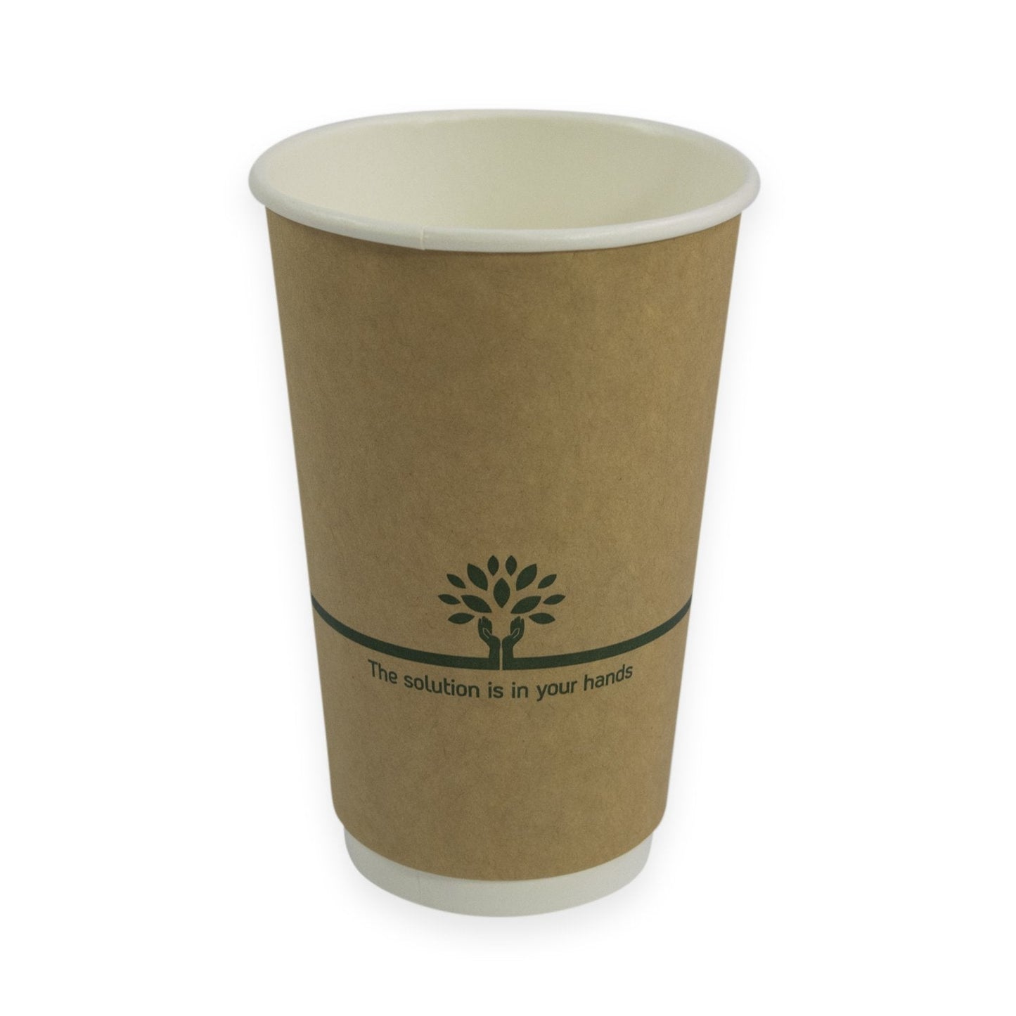 Sustain Bags & Takeaway Brown/Green Sustain Hot Cup Kraft Aqueous Double Wall 16oz