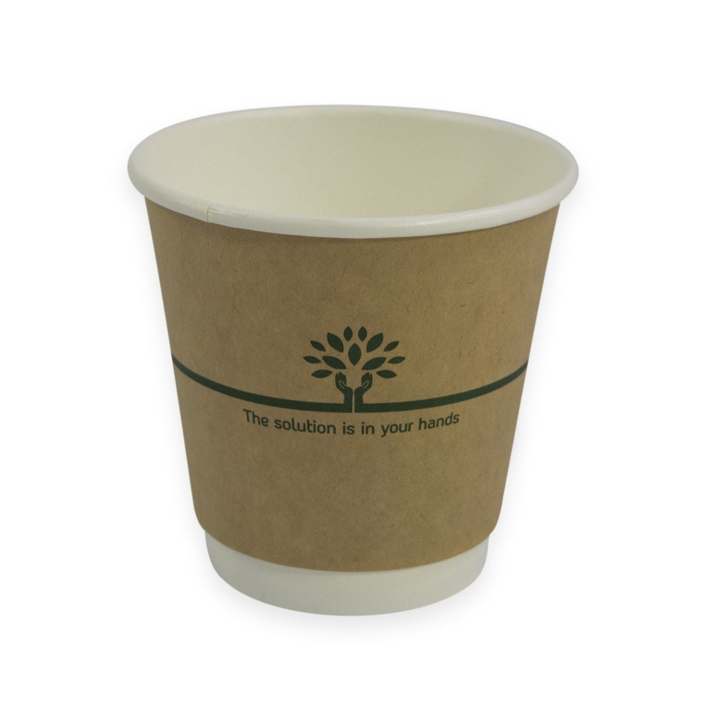 Sustain Bags & Takeaway Brown/Green Sustain Hot Cup Kraft Aqueous Double Wall 8oz Wide