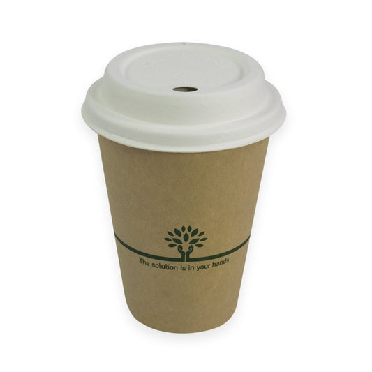 Sustain Bags & Takeaway Brown/Green Sustain Hot Cup Single Wall Aqueous Kraft 12oz