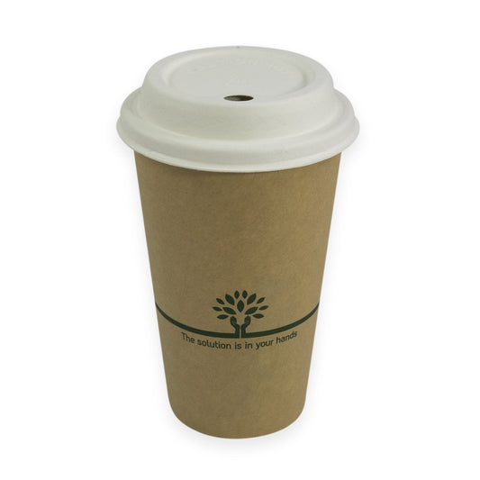 Sustain Bags & Takeaway Brown/Green Sustain Hot Cup Single Wall Aqueous Kraft 16oz