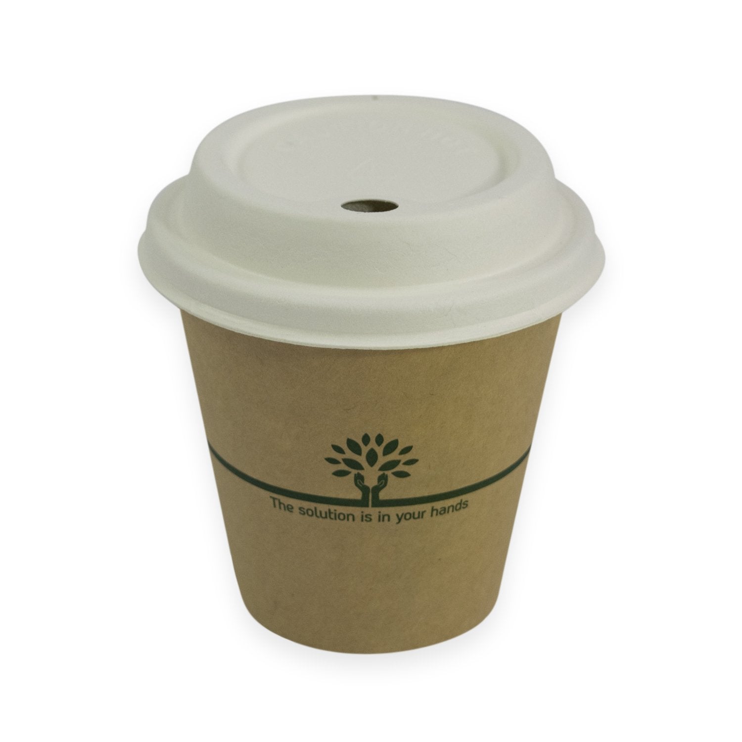 Sustain Bags & Takeaway Brown/Green Sustain Hot Cup Single Wall Aqueous Kraft 8oz Wide