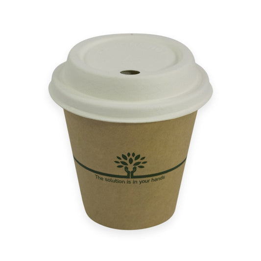 Sustain Bags & Takeaway Brown/Green Sustain Hot Cup Single Wall Aqueous Kraft 8oz Wide