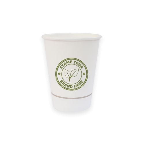 Sustain Disposable Food Packaging Carton of 1000 Sustain Hot Cup Single Wall Paper/BioPBS White 8oz