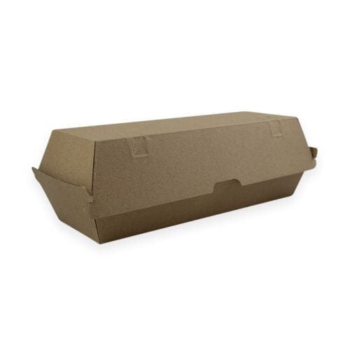 Sustain Disposable Food Packaging Carton of 200 Sustain Hot Dog Box Brown