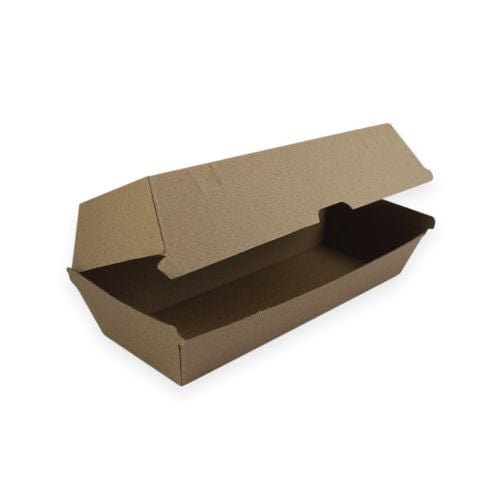 Sustain Disposable Food Packaging Carton of 200 Sustain Hot Dog Box Brown