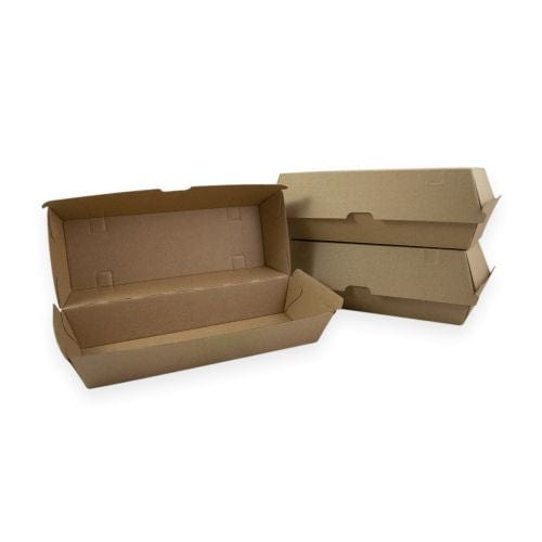 Sustain Disposable Food Packaging Carton of 200 Sustain Hot Dog Box Brown
