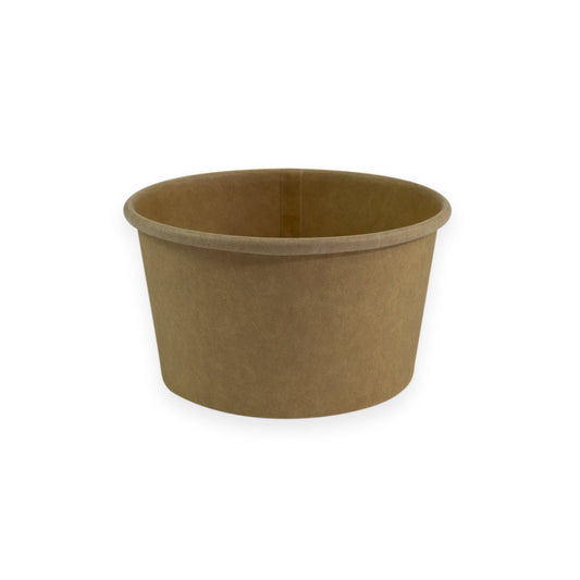 Sustain Disposable Food Packaging Carton of 500 Sustain Paper Round Bowl/Container Kraft Brown 12oz 115mm