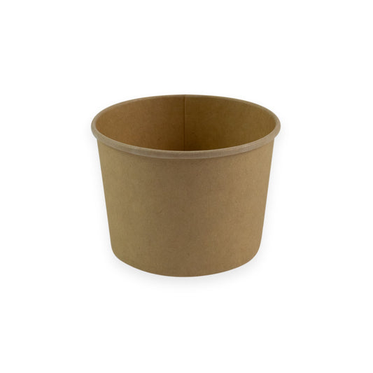 Sustain Disposable Food Packaging Carton of 1000 Sustain Paper Round Bowl/Container Kraft Brown 8oz 90mm