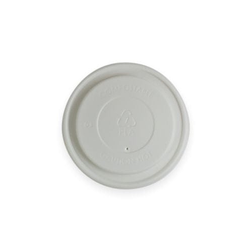 Sustain Disposable Food Packaging Carton of 1000 Sustain PLA Lid To Suit Round Paper Bowl 8oz 90mm