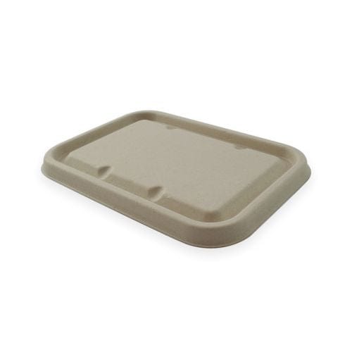 Sustain Disposable Food Packaging Carton of 500 Sustain Sugarcane Lid Natural For Rectangular Container 500 to 1000ml