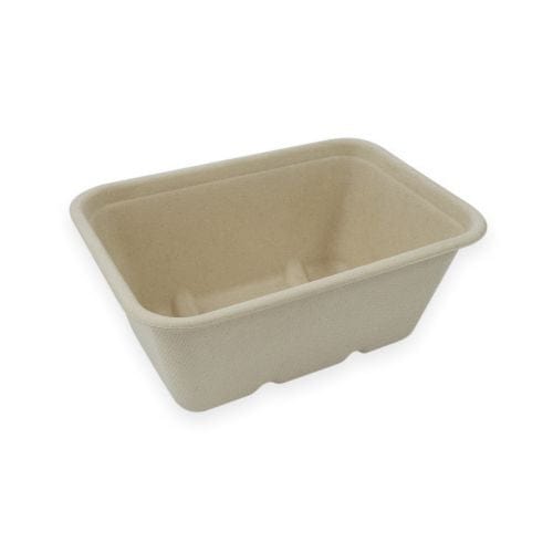 Sustain Disposable Food Packaging Carton of 500 Sustain Sugarcane Rectangular Container Natural 1000ml