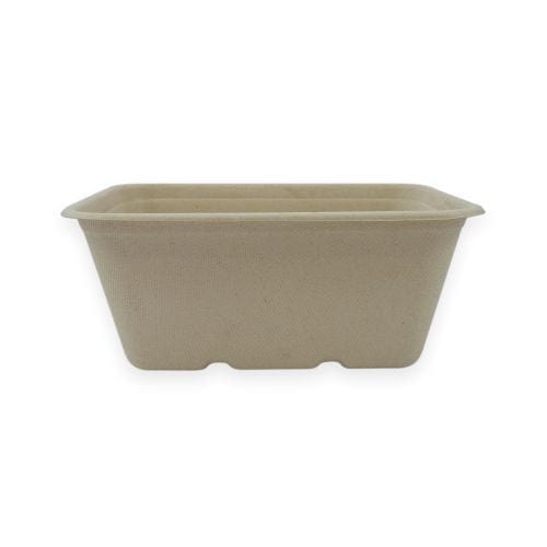 Sustain Disposable Food Packaging Carton of 500 Sustain Sugarcane Rectangular Container Natural 1000ml