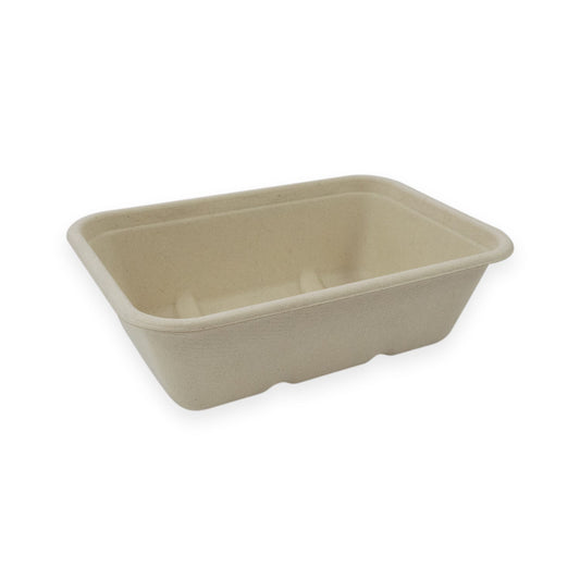 Sustain Disposable Food Packaging Carton of 500 Sustain Sugarcane Rectangular Container Natural 650ml