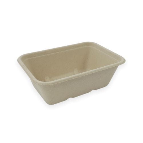 Sustain Disposable Food Packaging Carton of 500 Sustain Sugarcane Rectangular Container Natural 750ml