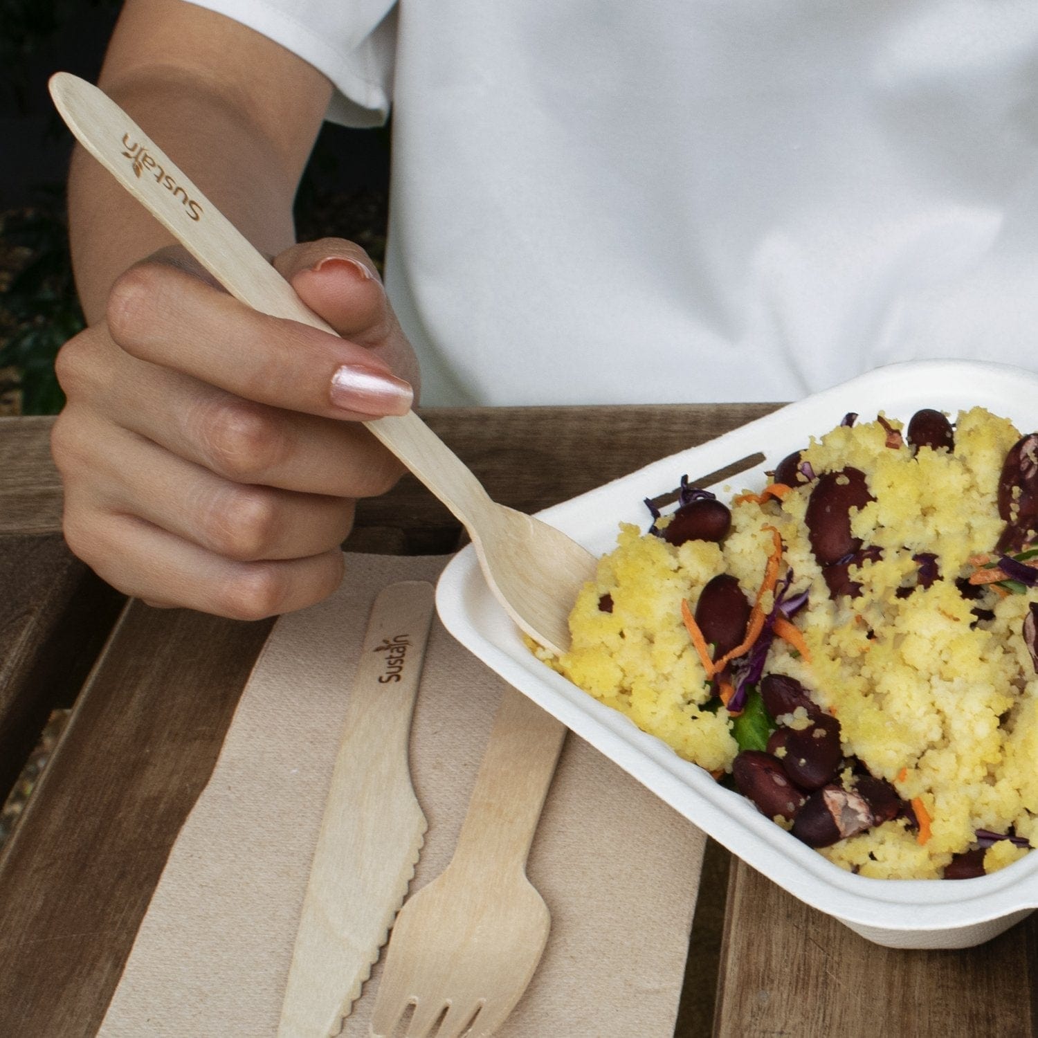 Sustain Bags & Takeaway Sustain Wooden Spoon 160mm